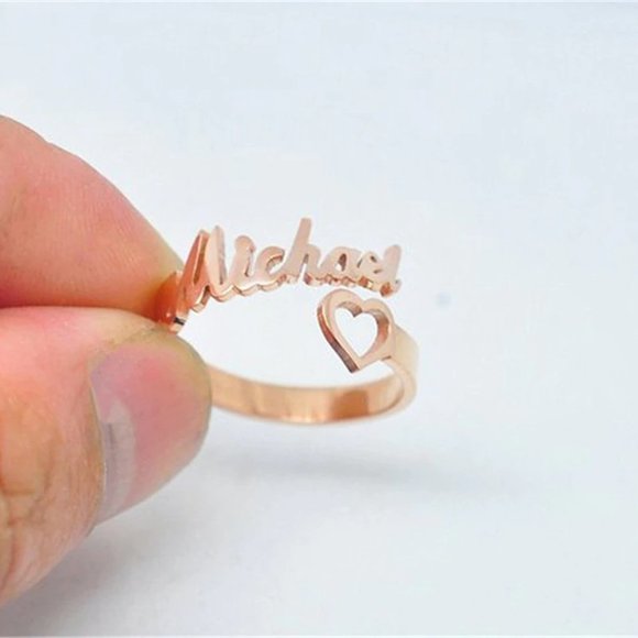 Customizable 2 Name Couple Rings, Rings R001 - Picture 6 of 12